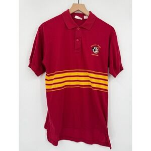 Vintage Florida State Polo Shirt Mens Large Nutmeg Mills FSU Noles Runs Small